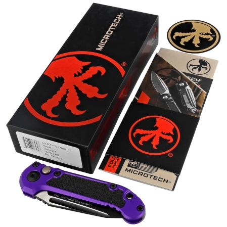 Microtech LUDT Gen III T/E Automatic Knife Purple Aluminum, Black M390MK by Tony Marfione (1136-1PU)