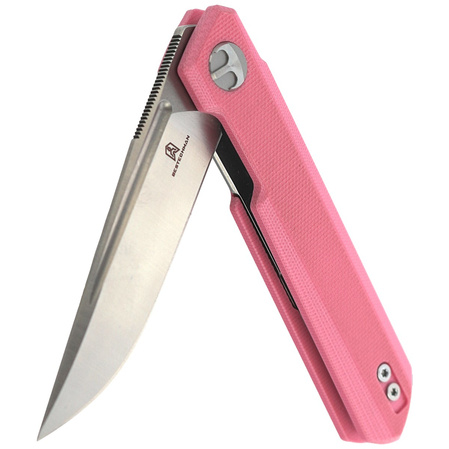 Bestechman Knife Mini Dundee Pink G10, Stonewashed / Satin D2 by Ostap Hel (BMK03B)