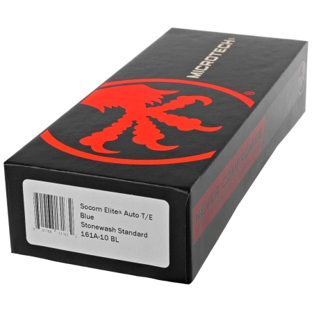 Microtech Socom Elite Auto T/E Automatic Knife Blue Aluminum, Stonewashed M390 by Tony Marfione (161A-10BL)