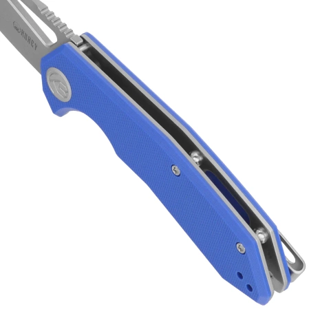 Kubey Knife Vagrant Blue G10, Sand Blasted 14C28N by Maksim Tkachuk (KU291P)