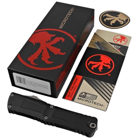 Microtech Combat Troodon Gen III S/E OTF Knife Black Aluminum, Apocalyptic P/S M390MK by Tony Marfione (1143-11AP)