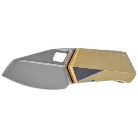 Nóż składany Remette RT-Woodpecker Gold Titanium, Hand Grinding Pearlescent M390 (RTWP-G)