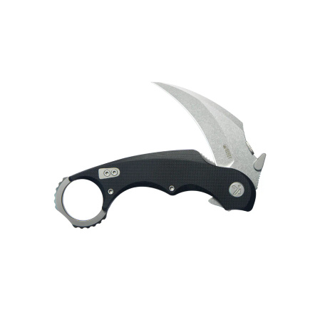 Kubey Rogue Pikal Karambit Knife Black G10, Stonewashed 14C28N by MUZI Design (KU298A)
