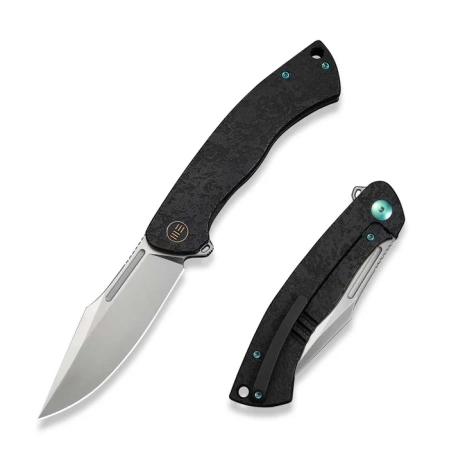 WeKnife Essential Knight Etched Black Titanium, Satin M390 by Jason Knight (WE24003-1)