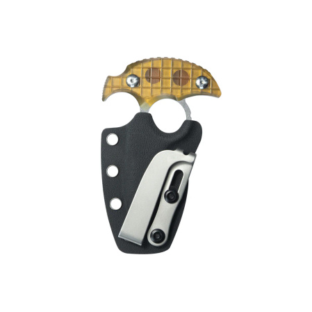 Nóż Kubey Cavy Yellow Ultem, Stonewashed 14C28N by MUZI Design (KU403F)