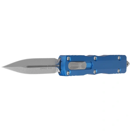 Microtech Dirac D/E OTF Knife Blue Aluminum, Stonewashed M390 by Tony Marfione (225-10BL)