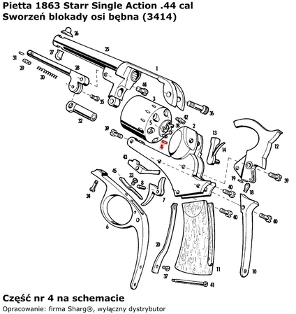 Pietta 1851 Navy, 1860 Army, 1861 Navy, Starr Cylinder Locking Pin (3414)