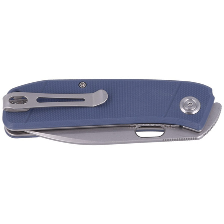 Kubey Knife Hyde, Denim Blue G10, Sand Blasted 14C28N by Colin Maisonpierre (KU2104D)