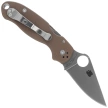 Spyderco Para 3 Sprint Run Knife Brown G10, Satin CPM 15V by Sal and Eric Glesser (C223GPBN15V)