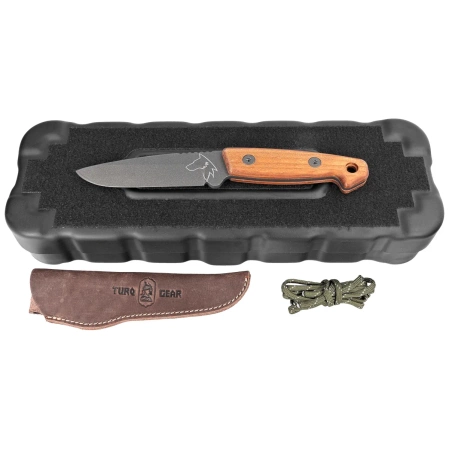 Turq Gear Wolf Drop Point Walnut Full Cubic HW Tungsten, Cerakote Tungsten Sleipner