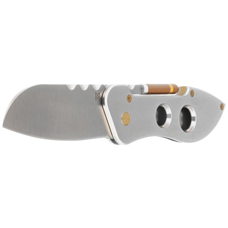 Midgards Messer Doublecut Gray Aluminum/Red G10, Satin 14C28N by Ralf Buchinger cigar cutter / friction folder (MM015)