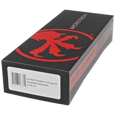 Microtech Combat Troodon Gen III S/E OTF Knife Black Aluminum, Stonewashed M390MK by Tony Marfione (1143-10)