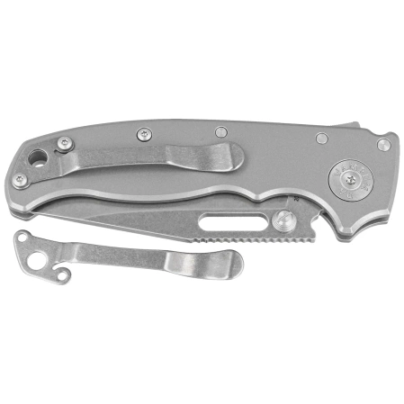 Nóż składany Demko AD20.5 Clip Point Gray Titanium, Stonewashed CPM 20CV by Andrew Demko (205-20CV-TI-CP)