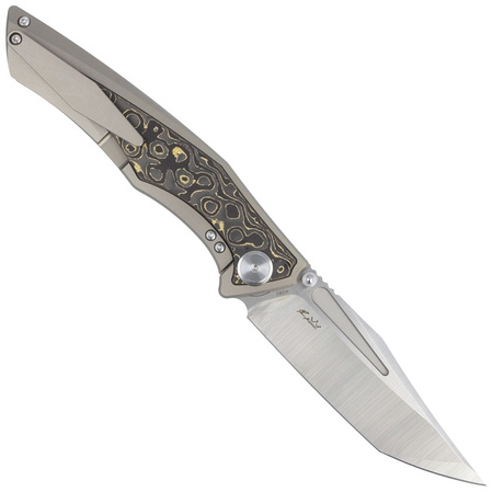 Nóż składany Bestech Togatta Light Bronze Titanium/Damascus Copper Carbon Fiber, Satin M390 by Koens Craft (BT2102G)