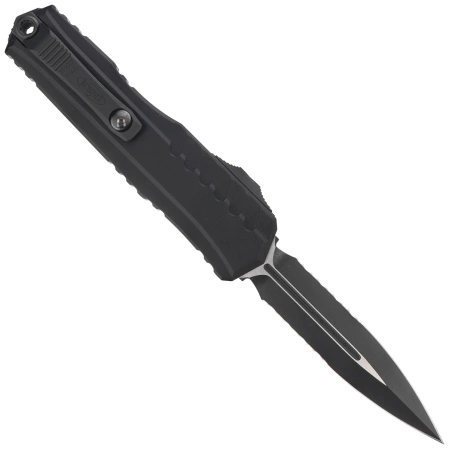 Nóż automatyczny OTF Microtech Cypher II D/E Black Aluminium, Tactical P/S M390MK by Deryk Munroe and Tony Marfione (1242-2T)