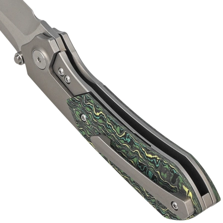 Remette RT-Meteor Knife Gray Titanium/Toxic Storm Carbon Fiber, Pearlescent M390 (RTPT-C )