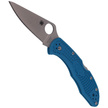 Spyderco Delica 4 FRN Blue Flat Ground PlainEdge Knife (C11FPBL)