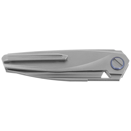 Rike Knife Baidi T Titanium/Green Carbon Fiber, Bead Blasted M390 (RK-Baidi-T-P/GCF)