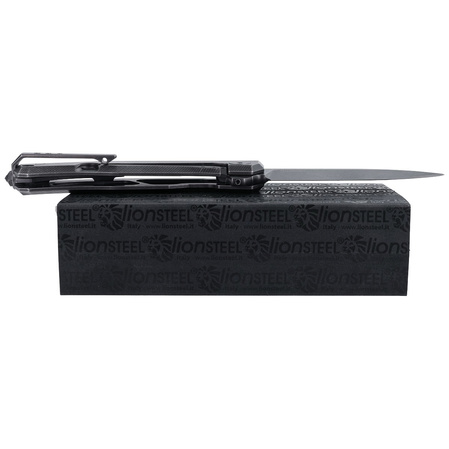 LionSteel Myto Knife Old Black Titanium, PVD Stonewashed M390 by Molletta (MT01B BW)