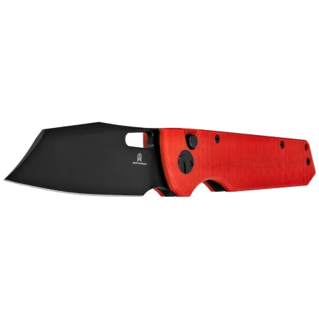 Nóż składany Bestechman Guardian Red G10 w/ Carbon Fiber Pattern, Black PVD D2 (BMK11F)
