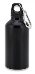 Barbaric Sports Bottle with Snap Hook, Aluminum 400 ml Black Glossy (40069)