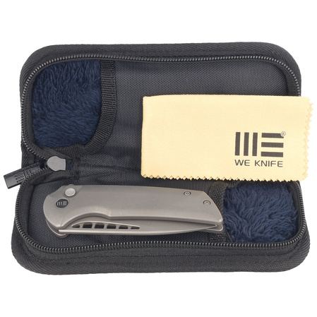 WE Knife Mini Malice Gray Titanium, Gray Stonewashed CPM 20CV by Ferrum Forge (WE054BL-2)