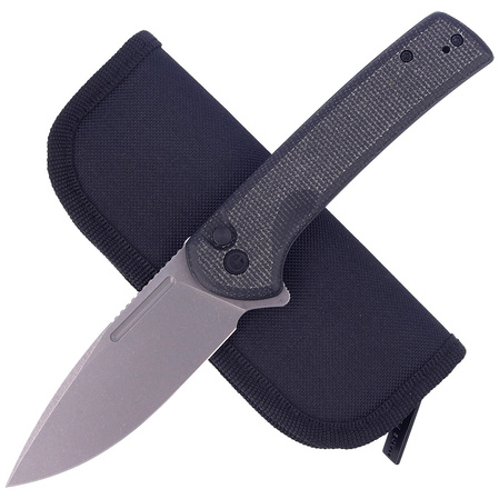 Civivi Knife Conspirator Black Micarta, Gray Stonewashed (C21006-1)