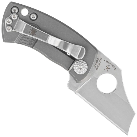 Spyderco McBee Gray Titanium, Stonewashed CTS XHP by Jonathan McNees (C236TIP)