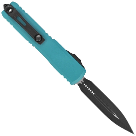 Nóż automatyczny OTF Microtech Ultratech Gen IV D/E Cyan Aluminium, Black M390MK by Tony Marfione (11224-1CN)