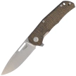 LionSteel Q4ttro Knife Green Burlap Micarta/Titanium, Satin MagnaCut by Molletta (Q4 BGR)
