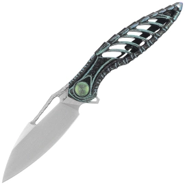 Nóż składany RikeKnife Thor6 Black / Green Titanium, Satin M390 (RK Thor6-M-BG))