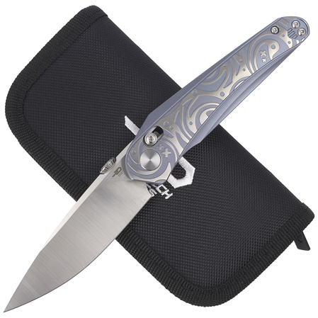 Nóż składany Bestech Mothus Blue Titanium, Satin M390 by Kombou (BT2206A)