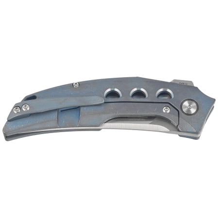 Reate Velocity Blue Titanium Knife, Belt Satin Elmax by Tashi Bharucha