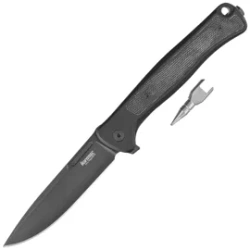 LionSteel Skinny Knife Black Aluminum/Black Micarta, Old Black MagnaCut by Molletta (SK01A BB)