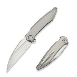Nóż składany WeKnife Fluxor Gray Titanium, Hand Rubbed Satin M390 (WE23071-2)