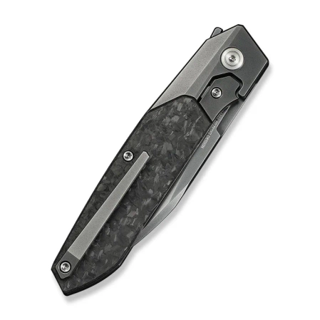 WeKnife Brr15 Gray Titanium/Shredded Carbon Fiber, Polished Gray M390 by Rafal Brzeski (WE24007-3)