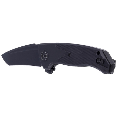 WE Knife Press Check Black Ti / Black G10, Black Stonewashed CPM 20CV by Allen Elishewitz (WE20078A-1)