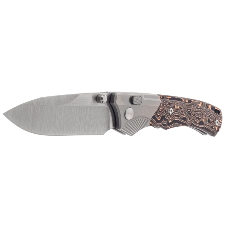 Remette WD107-TB Knife Gray Titanium/Carbon Fiber, Hand Grinding Satin M390 (WD107-TB)