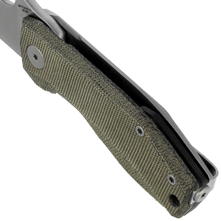 Spyderco SpyNano Flash Batch Knife Green Canvas Micarta/Titanium, Satin M398 (C268MTIP)