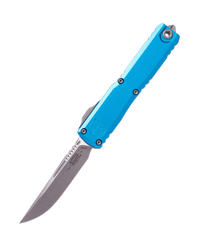 Microtech Ultratech Gen IV S/E OTF Knife Blue Aluminum, Apocalyptic M390MK by Tony Marfione (11214-10APBL)