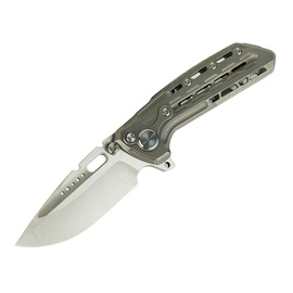 Nóż składany Reate TX228 LE No 018/100 Dark Bead Blasted Titanium, Dark Bead Blasted Titanium Clip, Satin M390 (TX228 TDBB.TDBB.SAT)