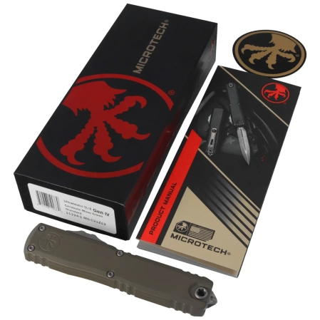 Nóż automatyczny OTF Microtech Ultratech Gen IV D/E Cerakote Moss Green Aluminium, Cerakote Moss Green M390MK by Tony Marfione (11224-1 MG-C21Z13)