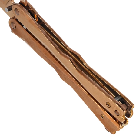 Nóż składany motylek Martinez Albainox RainGold Balisong Gold Steel, Gold 3Cr13Mov (02165)