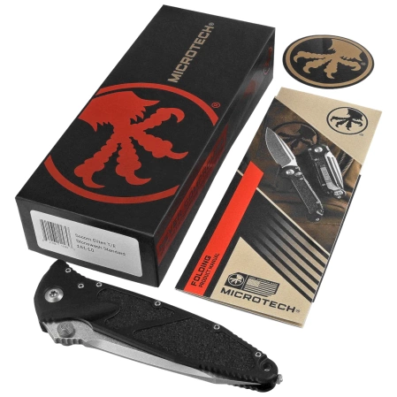 Microtech Socom Elite T/E-M Knife Black Aluminum, Stonewashed M390MK by Tony Marfione (161-10)