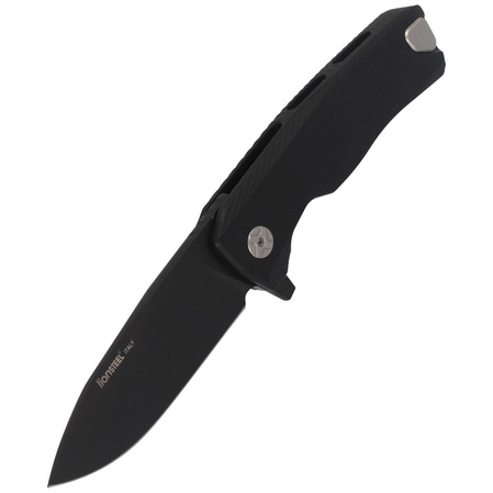 LionSteel ROK Knife Black Aluminum, Black M390 by Molletta (ROK A BB)