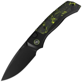 Nóż składany Remette RT-Steed Black Titanium/Black-Green Carbon Fiber, Black DLC M390 (RTWS-BH)