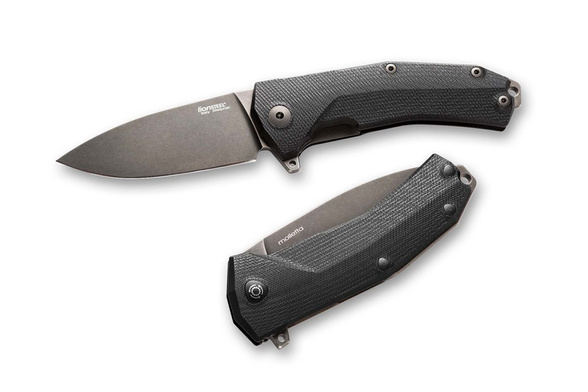 LionSteel KUR Knife Black G10, Black PVD/Stonewashed Sleipner by Molletta (KUR BBK)