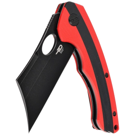 Bestech Knife Skirmish Red / Black G10, Black Stonewashed D2 (BG44D)