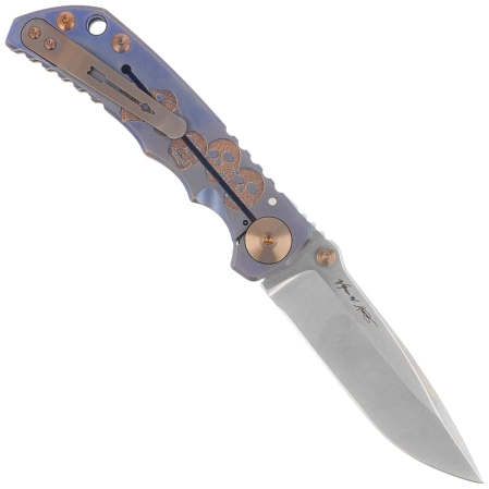 Nóż składany Spartan Blades Harsey Folder Babe Blue Titanium, Bronze HW, Satin MagnaCut by William W. Harsey (SF5BABE)