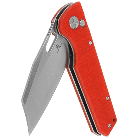 Bestechman Guardian Knife Red G10 w/ Carbon Fiber Pattern, Satin D2 (BMK11C)